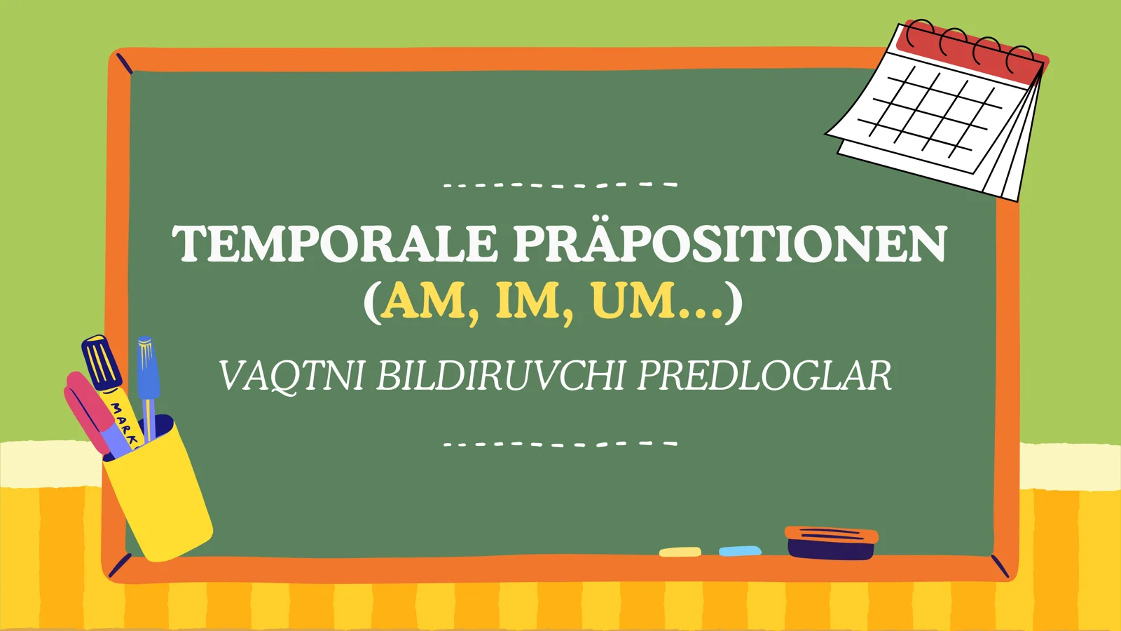 Temporale Präpositionen (am im um)