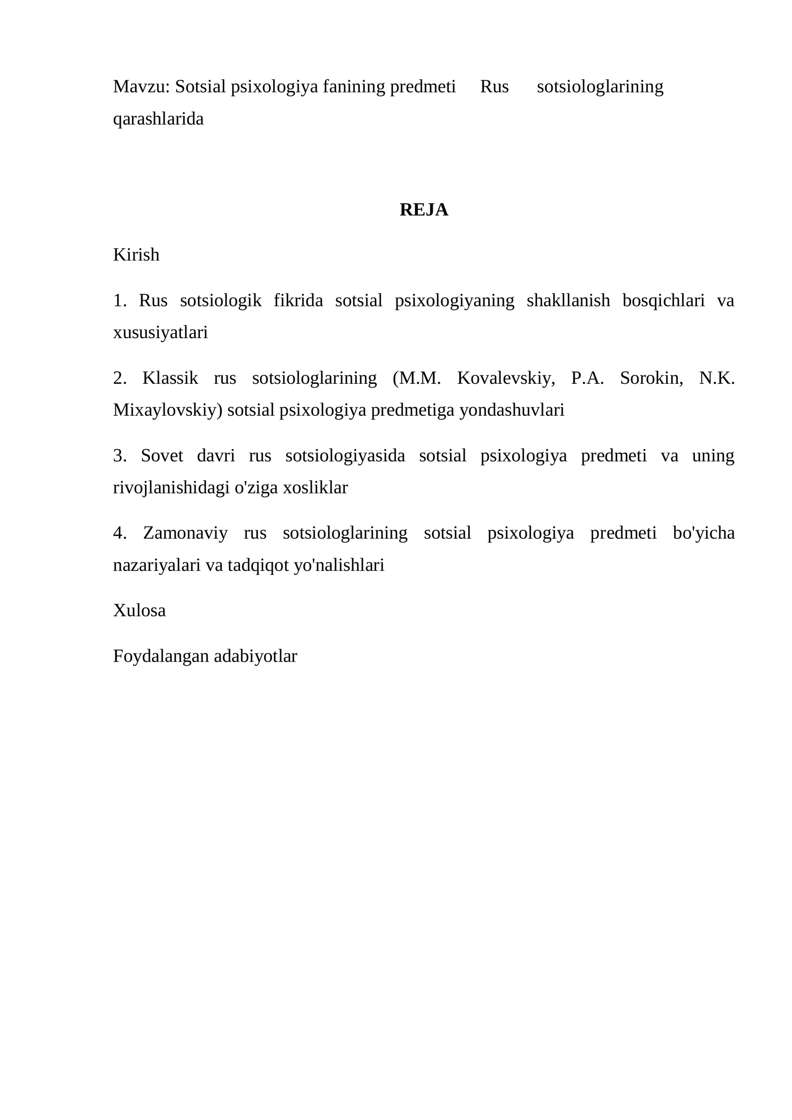 sotsial psixologiya fanining predmeti va rus psixologlarning qarashlari