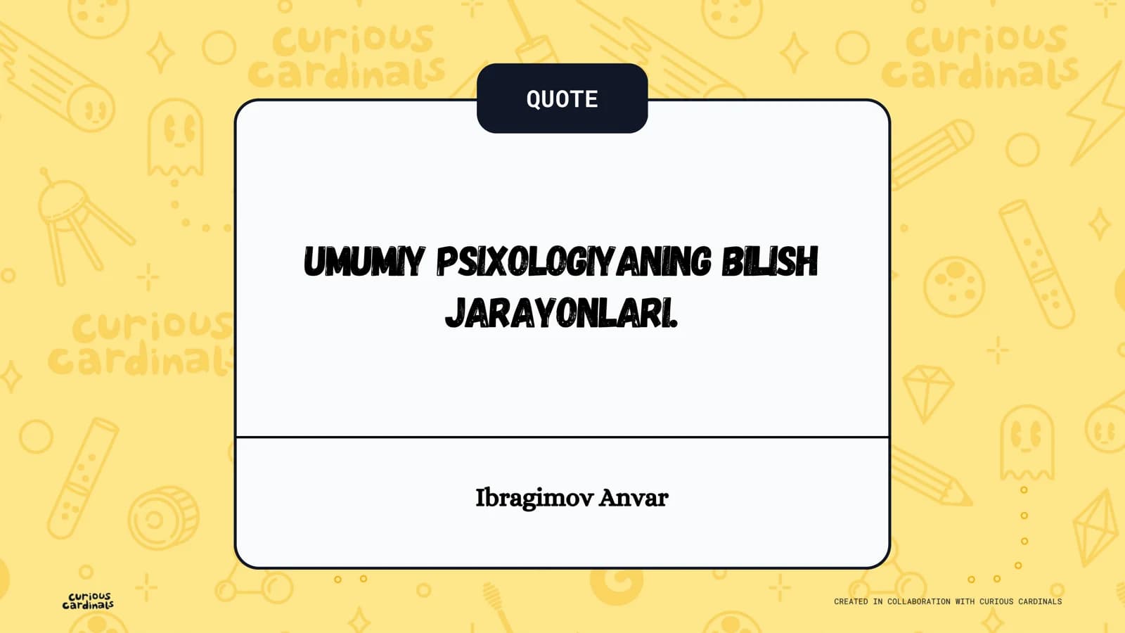 Umumiy psixologiyaning bilish jarayonlari