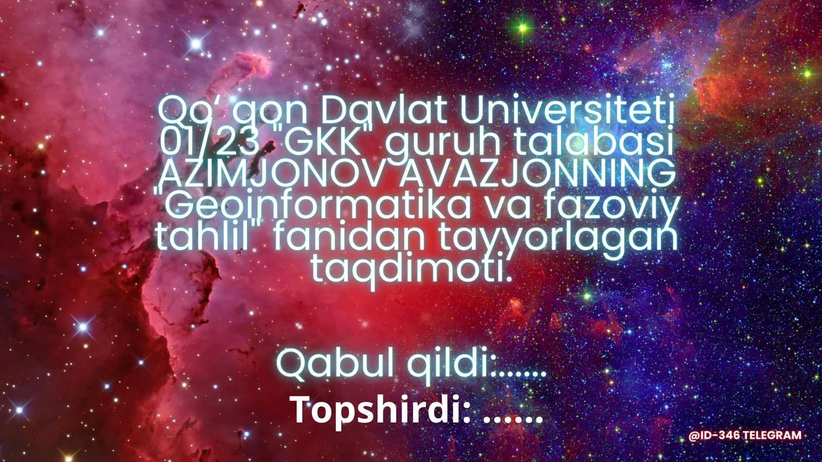 Kosmik suratlar bilan ishlash prinsipi.