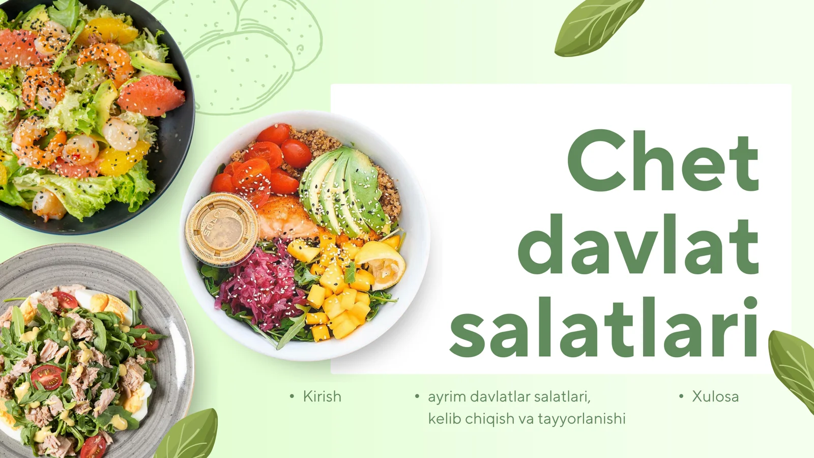 Chet davlat salatlari