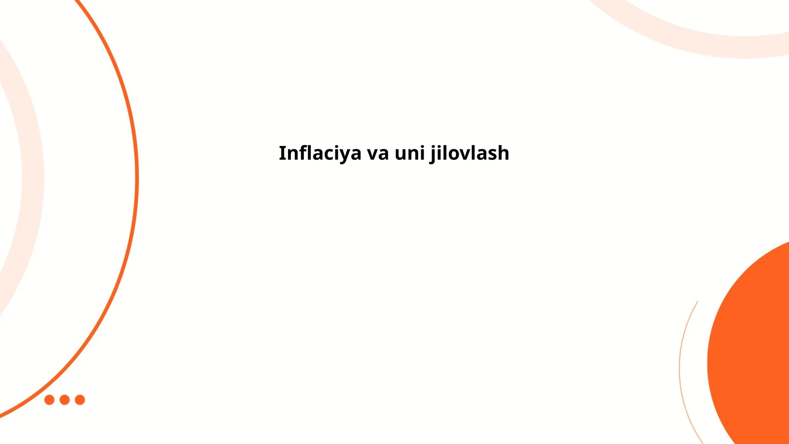 Inflaciya va uni jilovlash