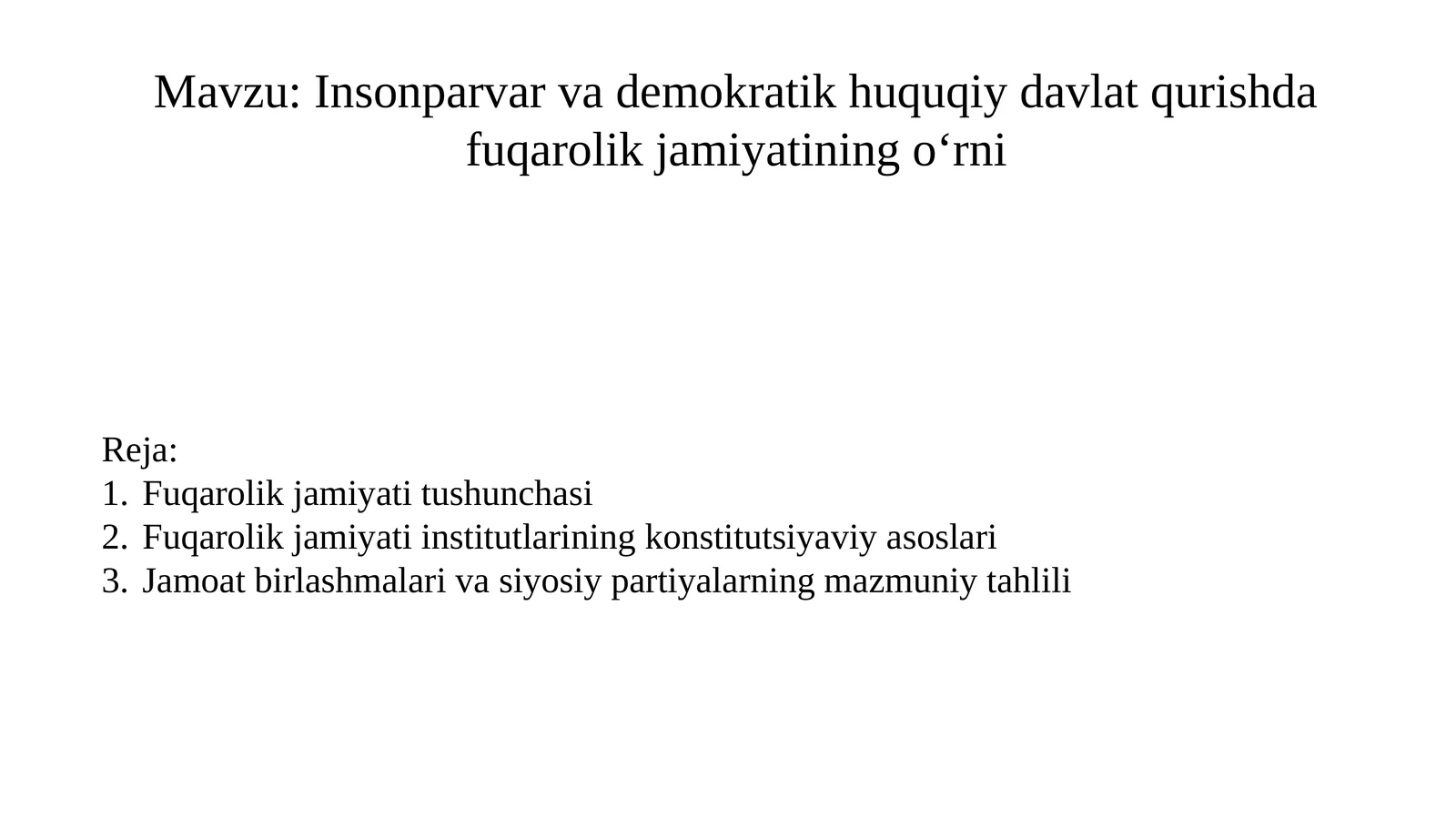 Fuqarolik jamiyati tushunchasi