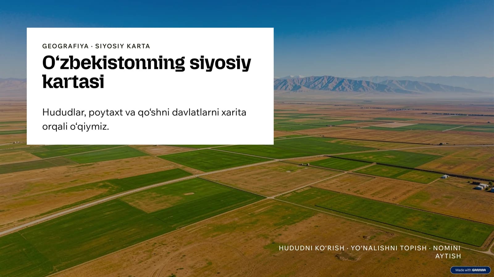 O‘zbekistonning siyosiy kartasi