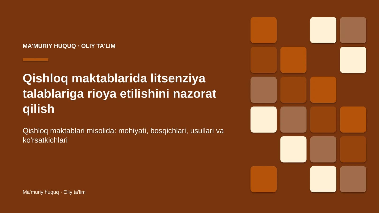 Qishloq maktablarida litsenziya talablariga rioya etilishini nazorat qilish