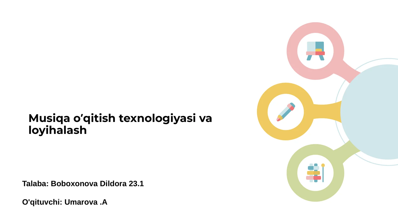 Musiqa o’qitish texnologiyasi va loyihalash