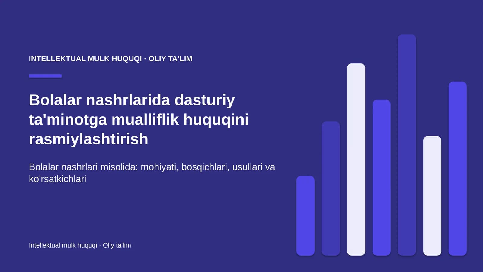 Intellektual mulk huquqi · Oliy ta'lim