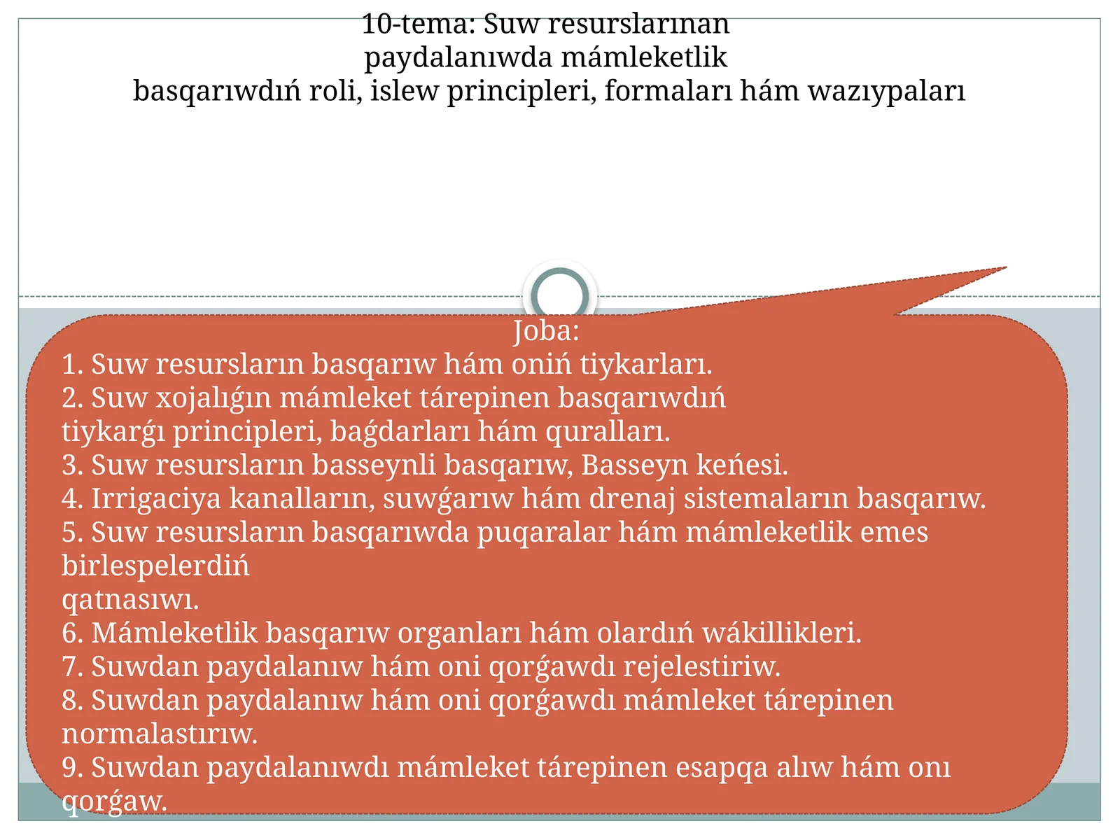 Suw Resurslarining Basqarilishi