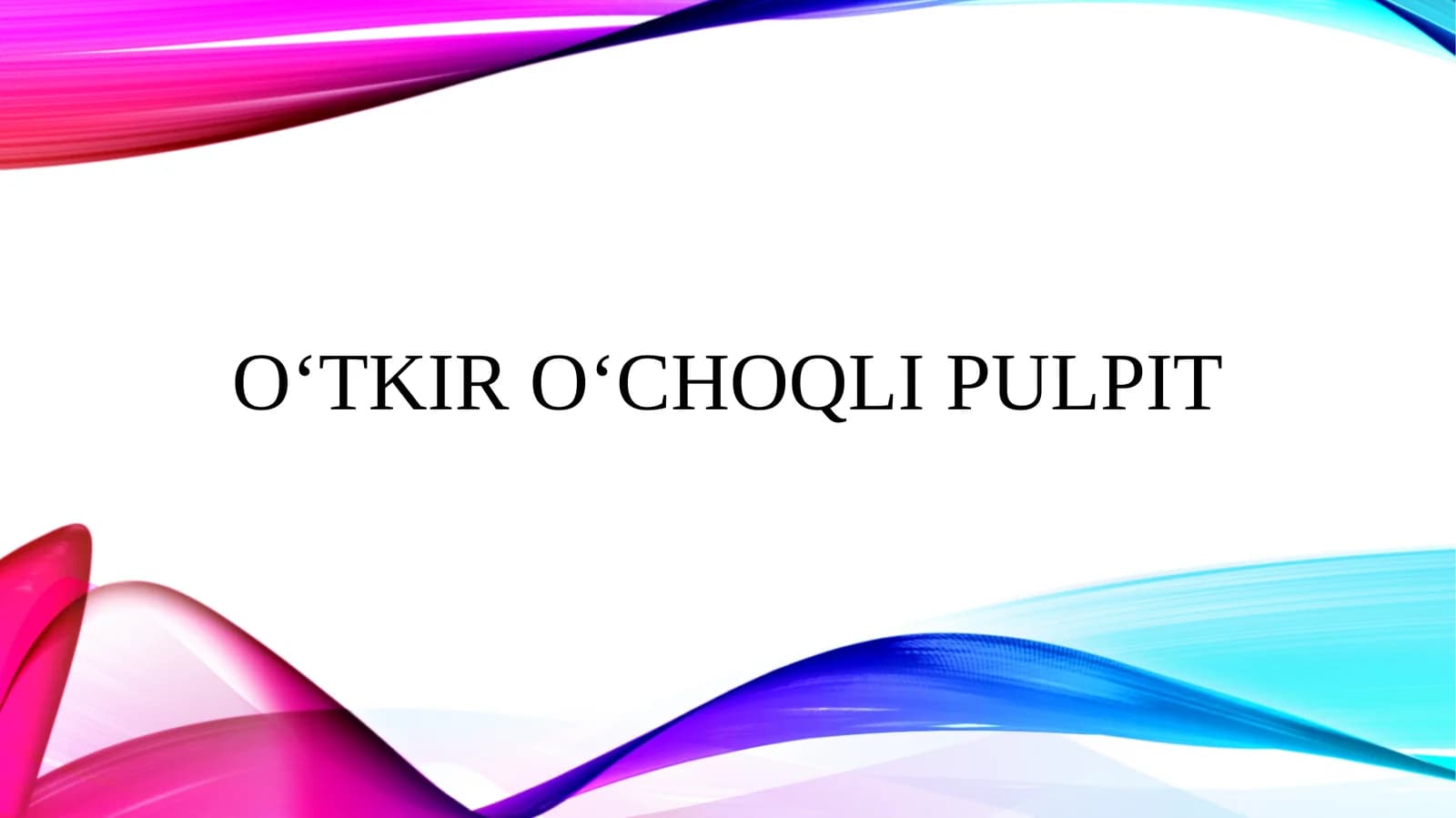 Oʻtkir oʻchoqli pulpit