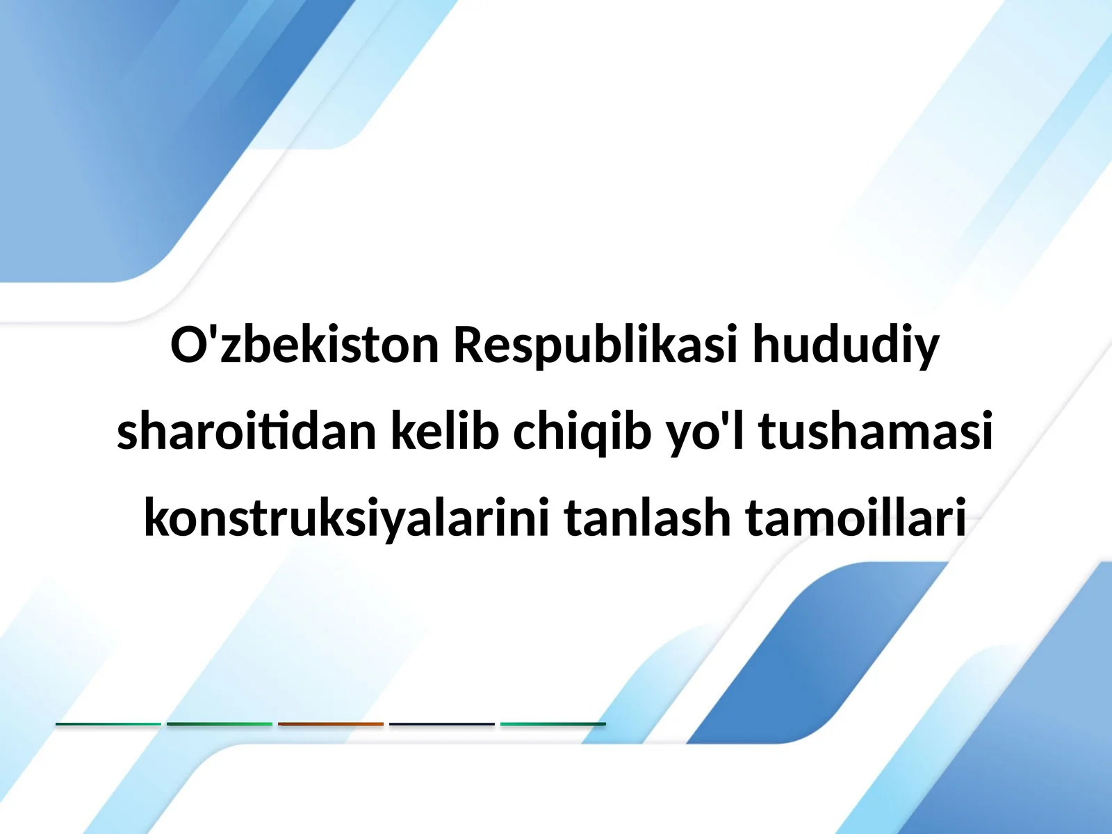 O'zbekiston Respublikasi Hududiy Sharoitidagi Yol Tushmalari va Sharoitlar