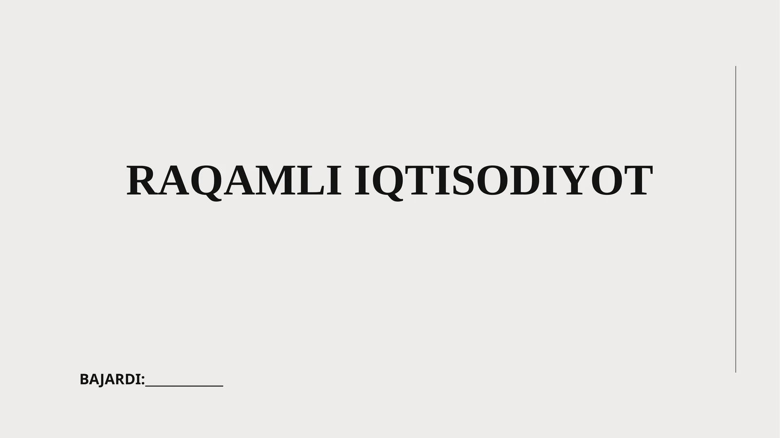 RAQAMLI IQTISODIYOT