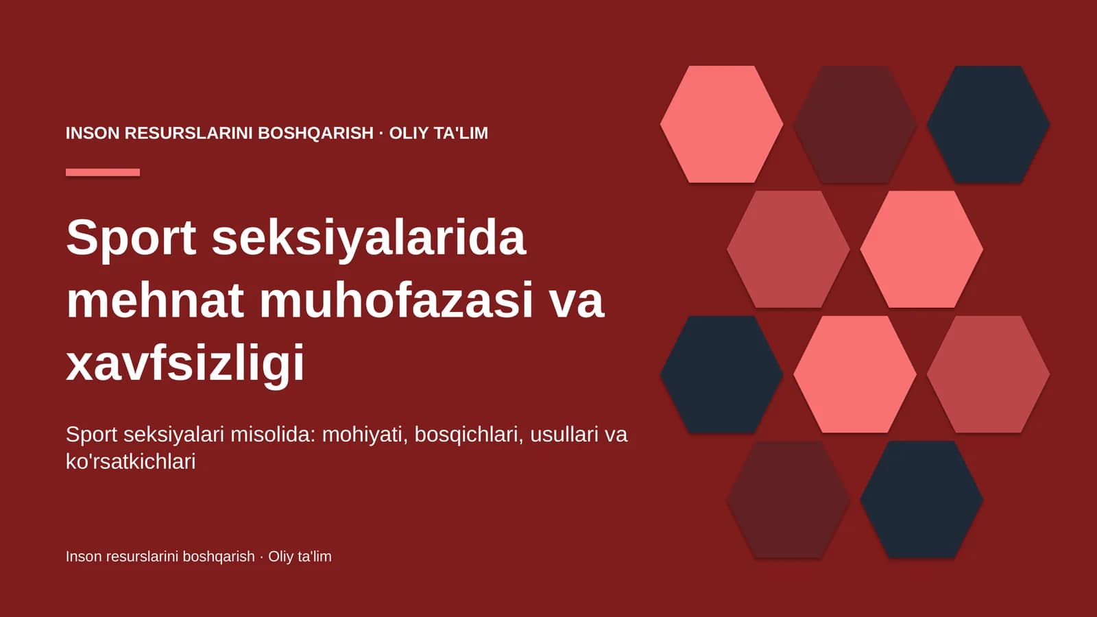 Sport seksiyalarida mehnat muhofazasi va xavfsizligi
