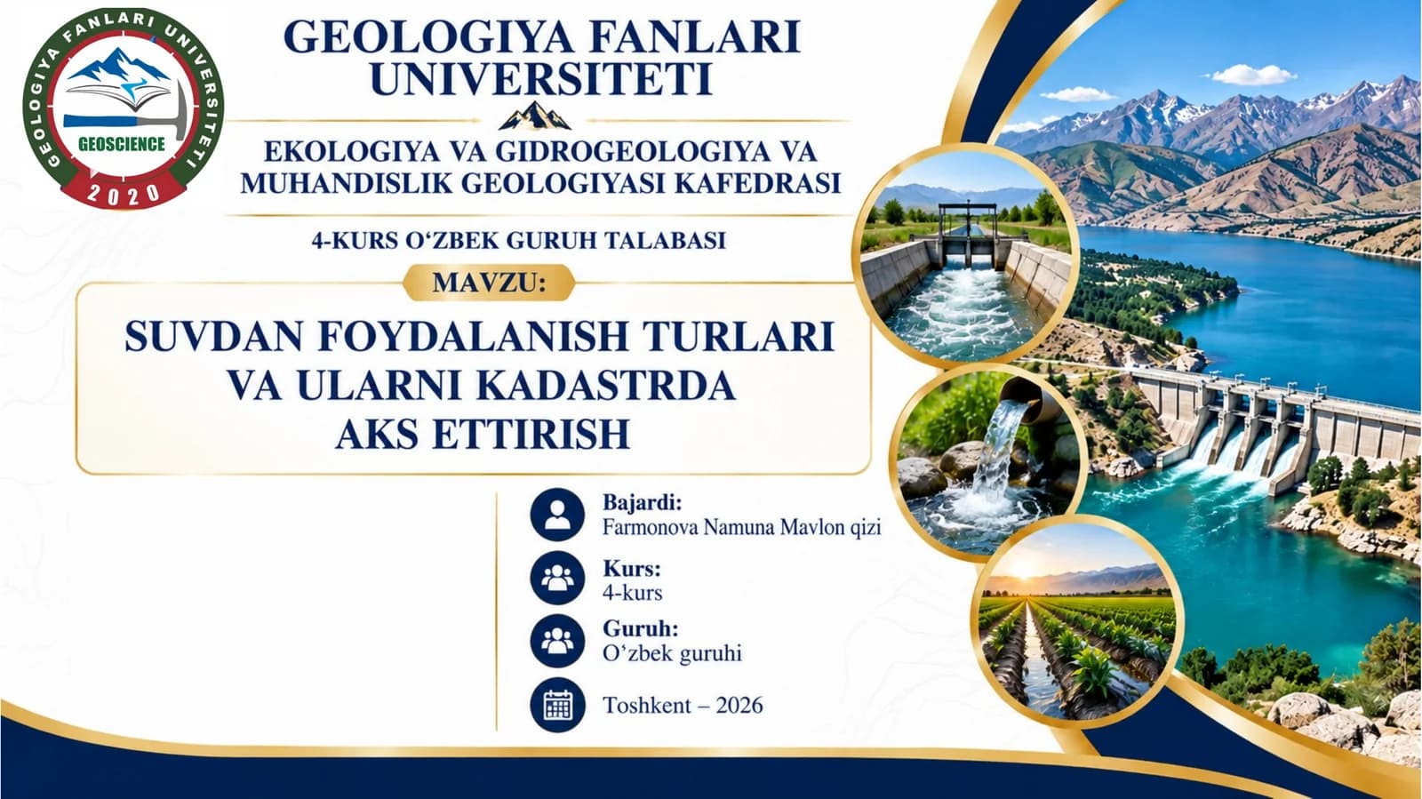 SUVDAN FOYDALANISH TURLARI VA ULARNI KADASTRDA AKS ETTIRISH