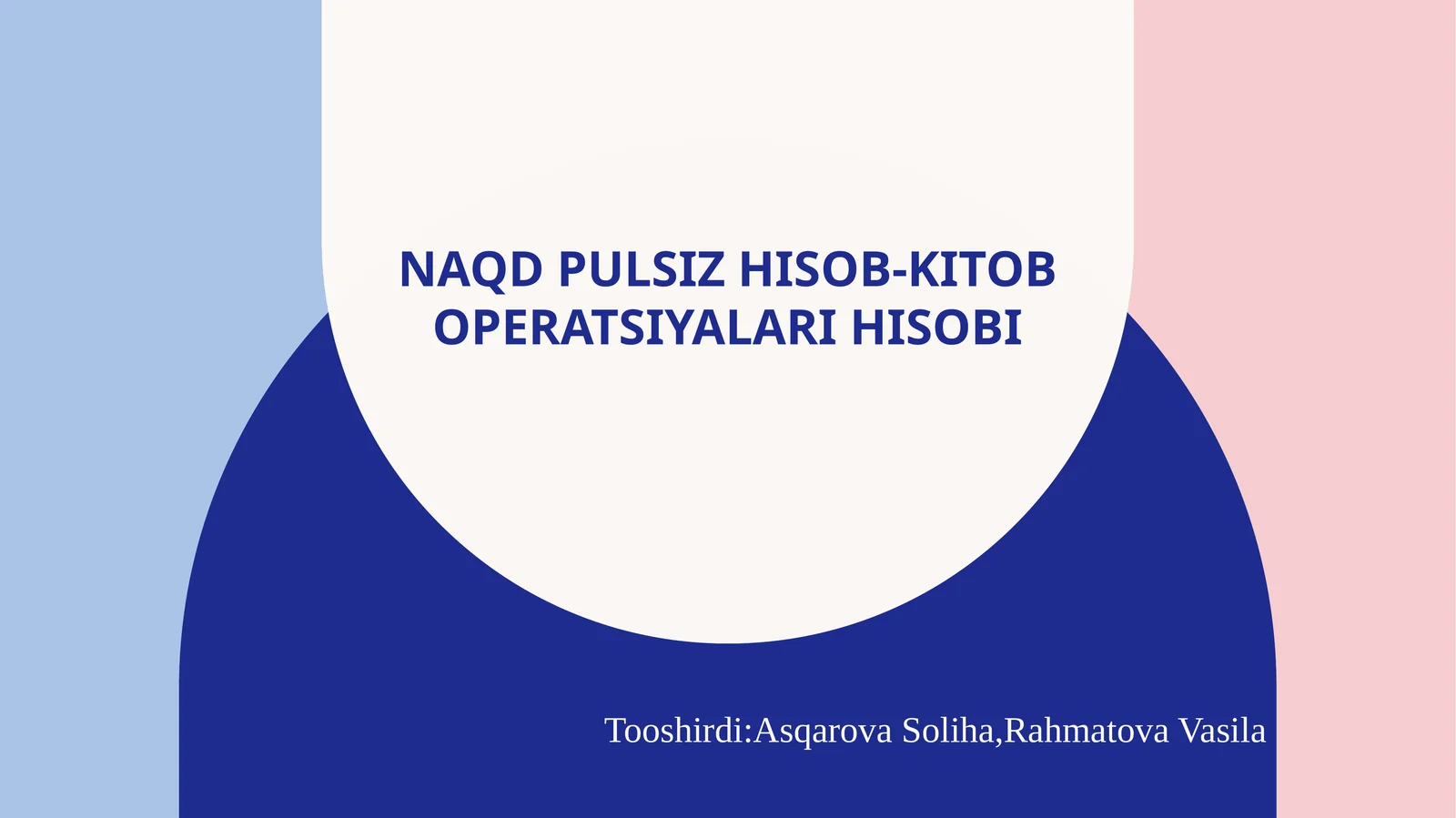 Naqd pulsiz hisob-kitob operatsiyalari hisobi