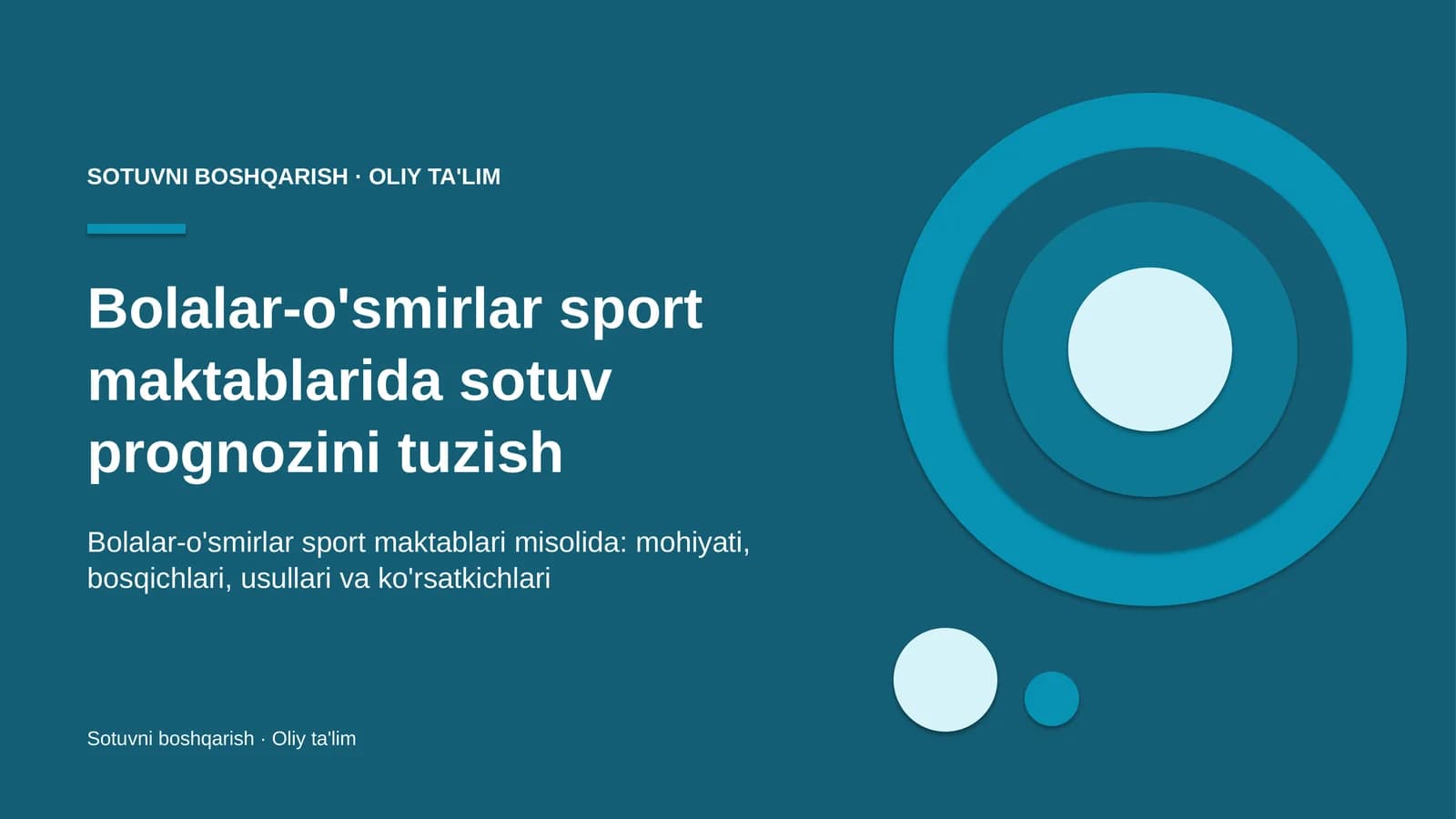 Bolalar-o'smirlar sport maktablarida sotuv prognozini tuzish
