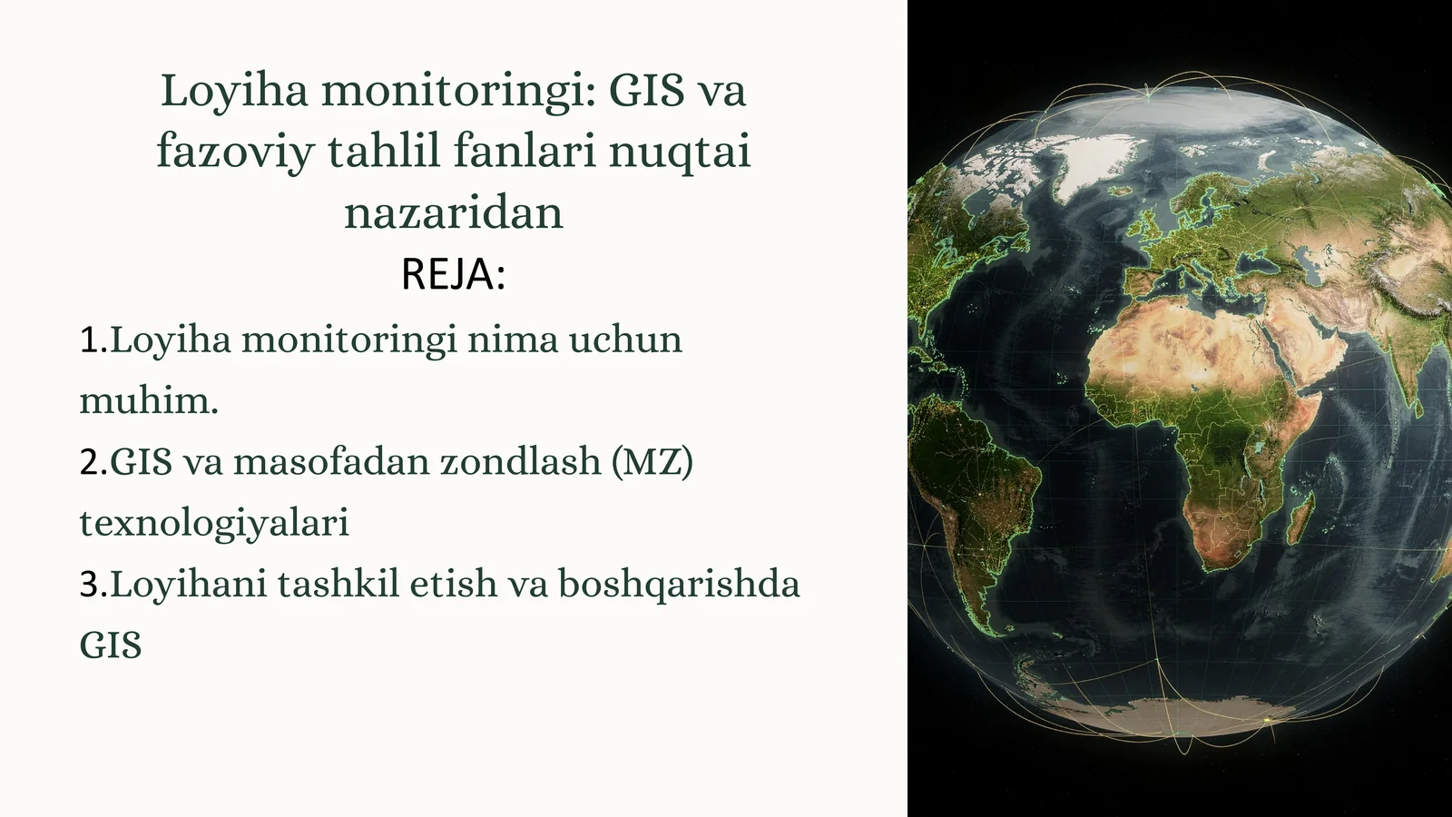 Loyiha monitoringi: GIS va fazoviy tahlil fanlari nuqtai nazaridan