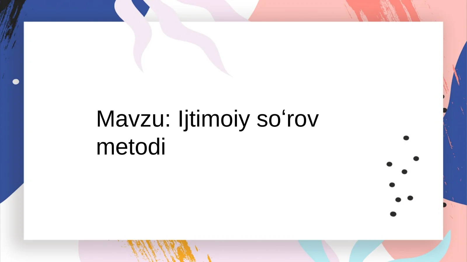 Ijtimoiy soʻrov metodi