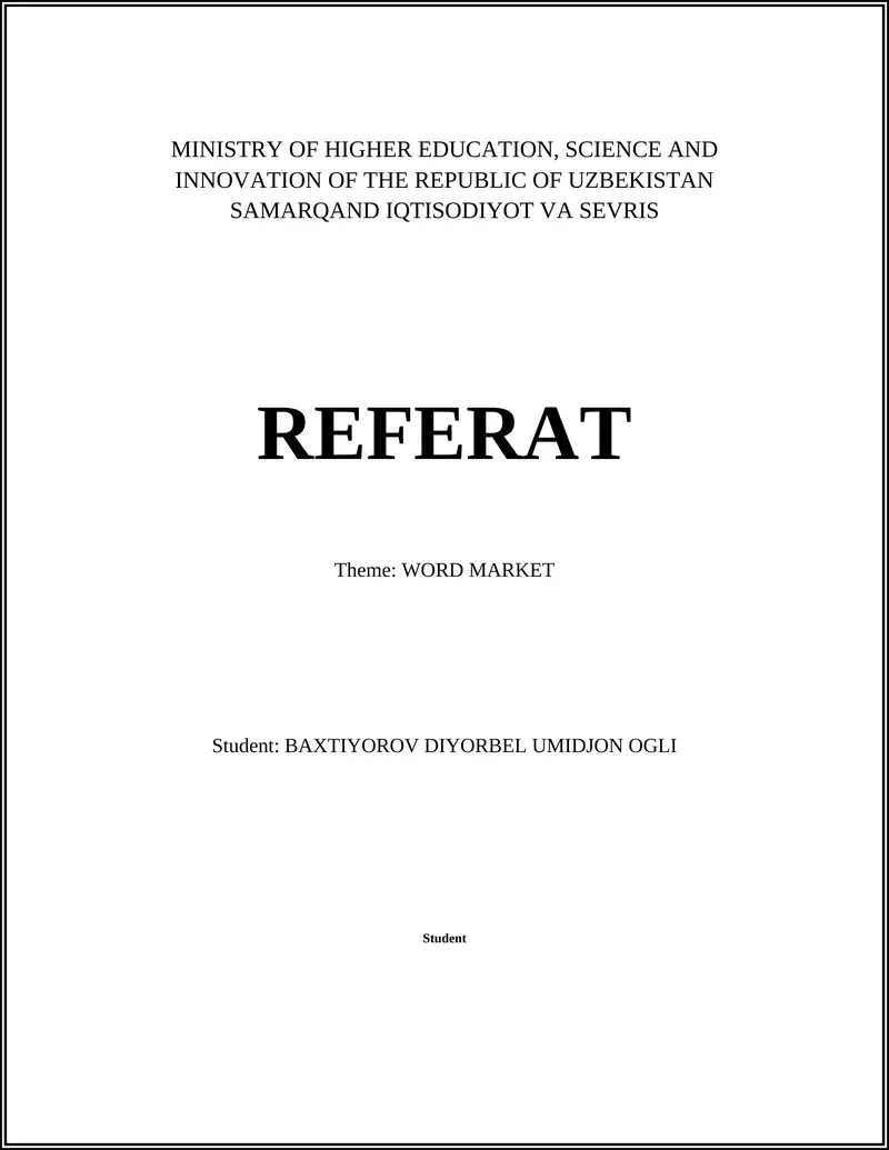 Globalization and Word Markets