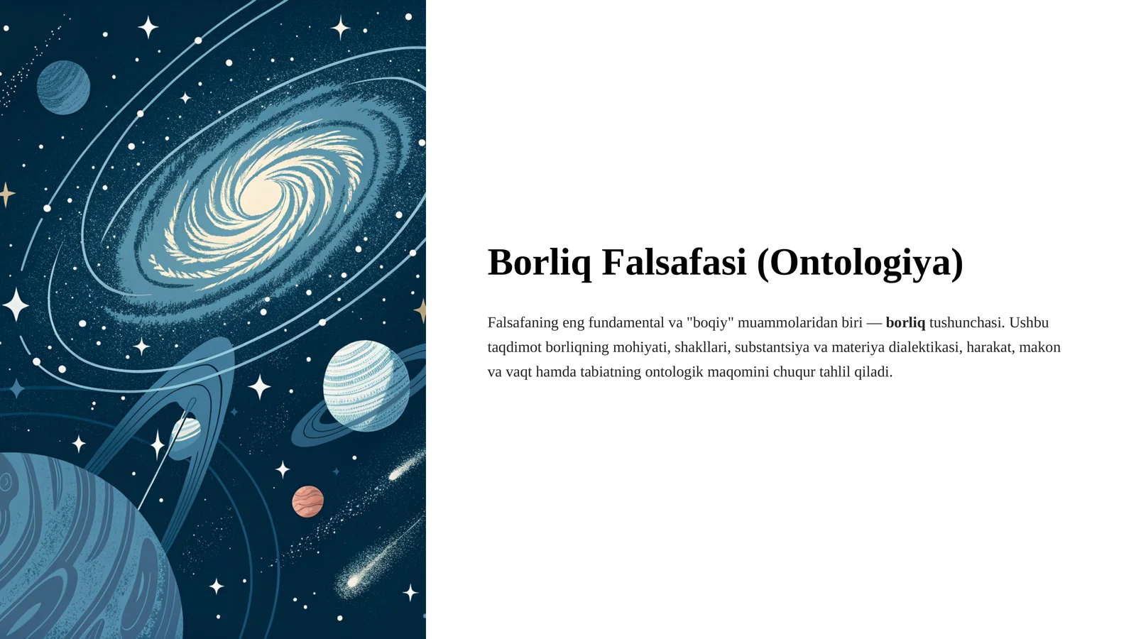 Borliq Falsafasi (Ontologiya)
