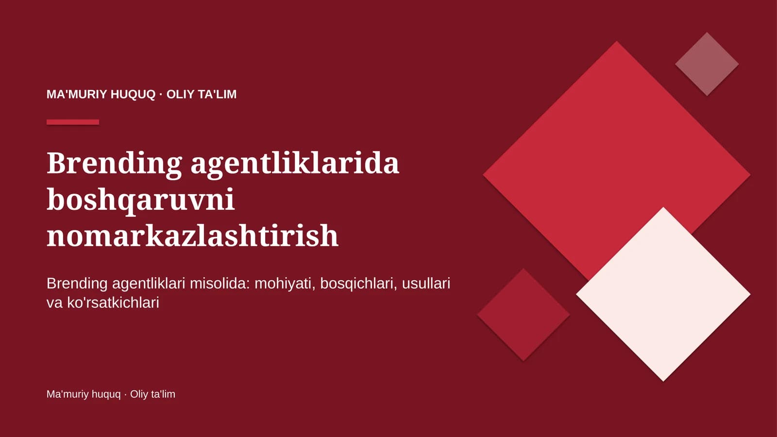 Boshqaruvni nomarkazlashtirish: mohiyati