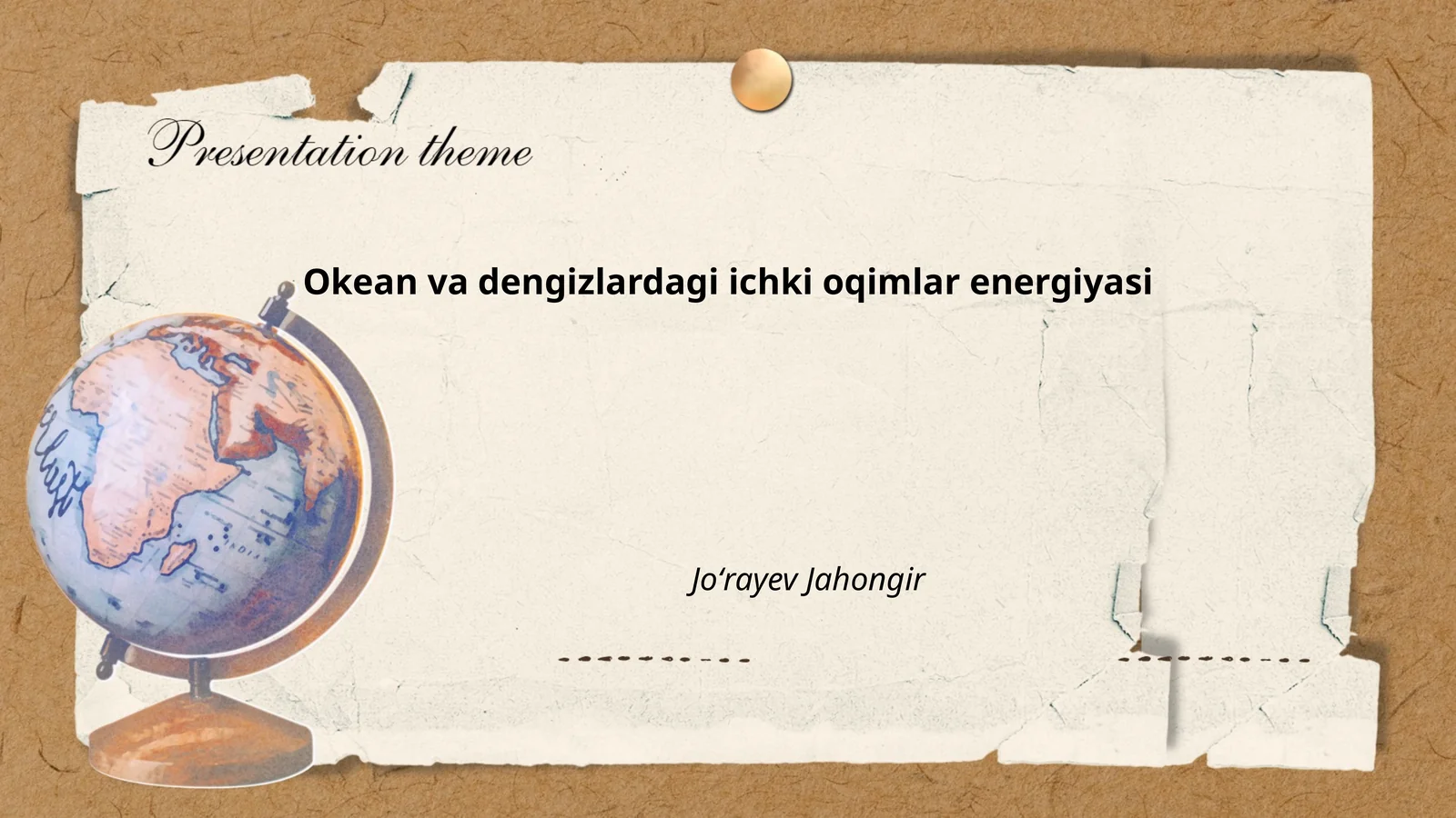 Okean va dengizlardagi ichki oqimlar energiyasi
