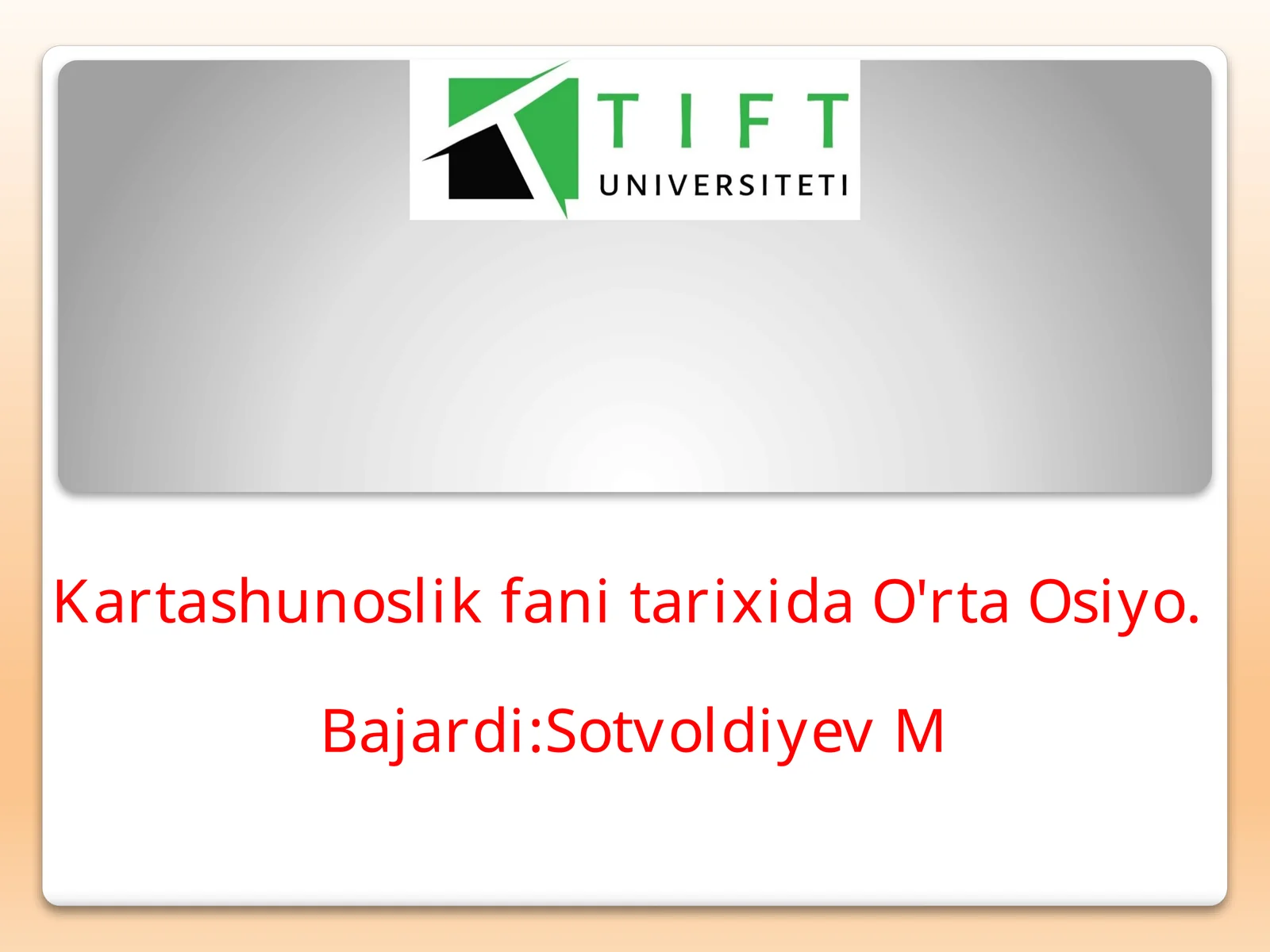 Kartashunoslik fani tarixida O'rta Osiyo