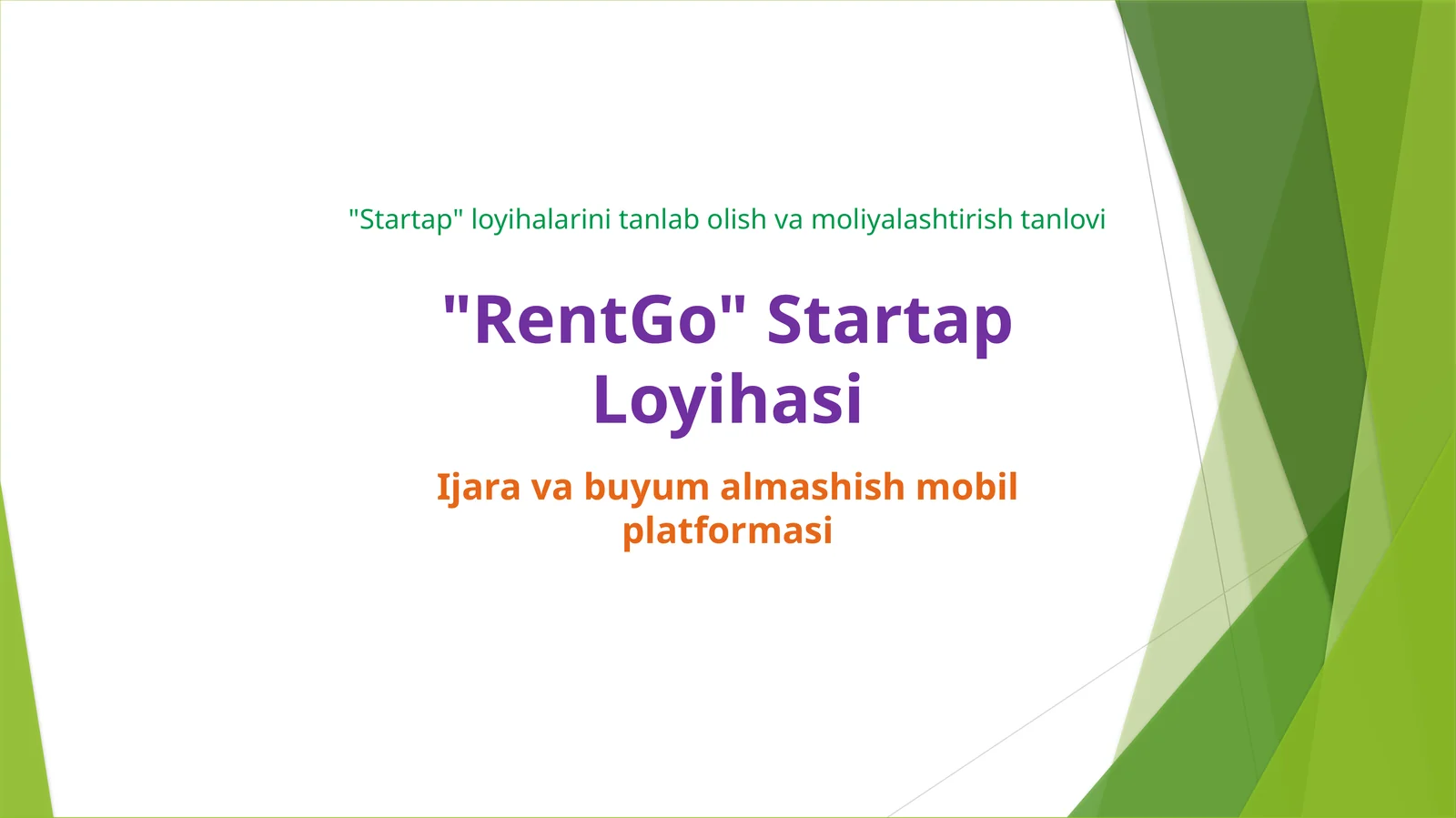 "RentGo" — ijara va buyum almashish platformasi