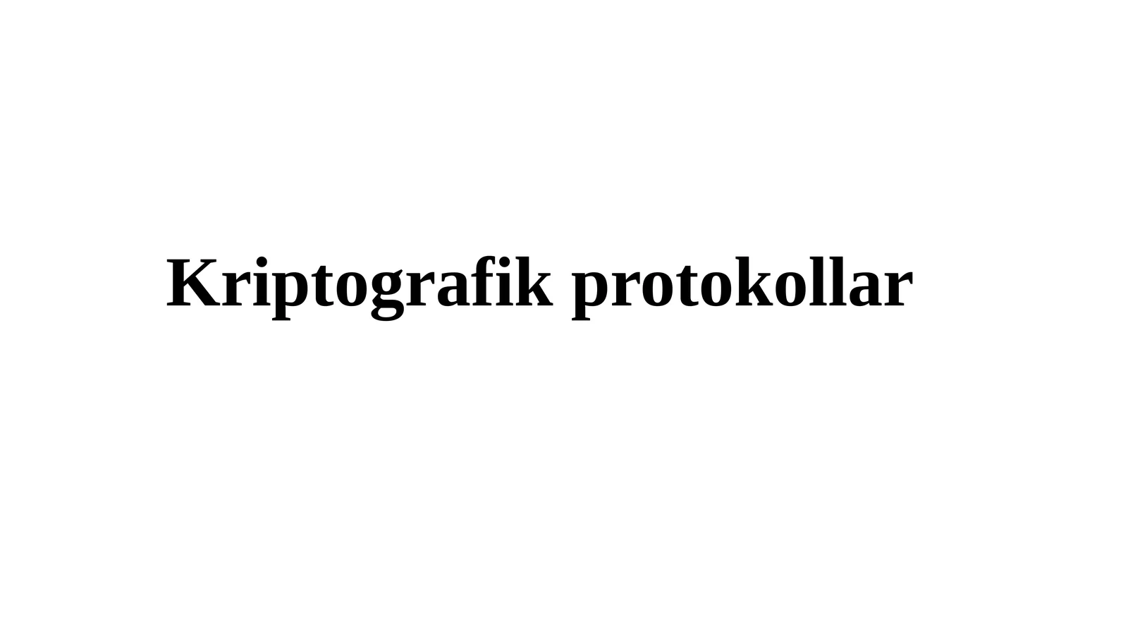 Kriptografik protokollar