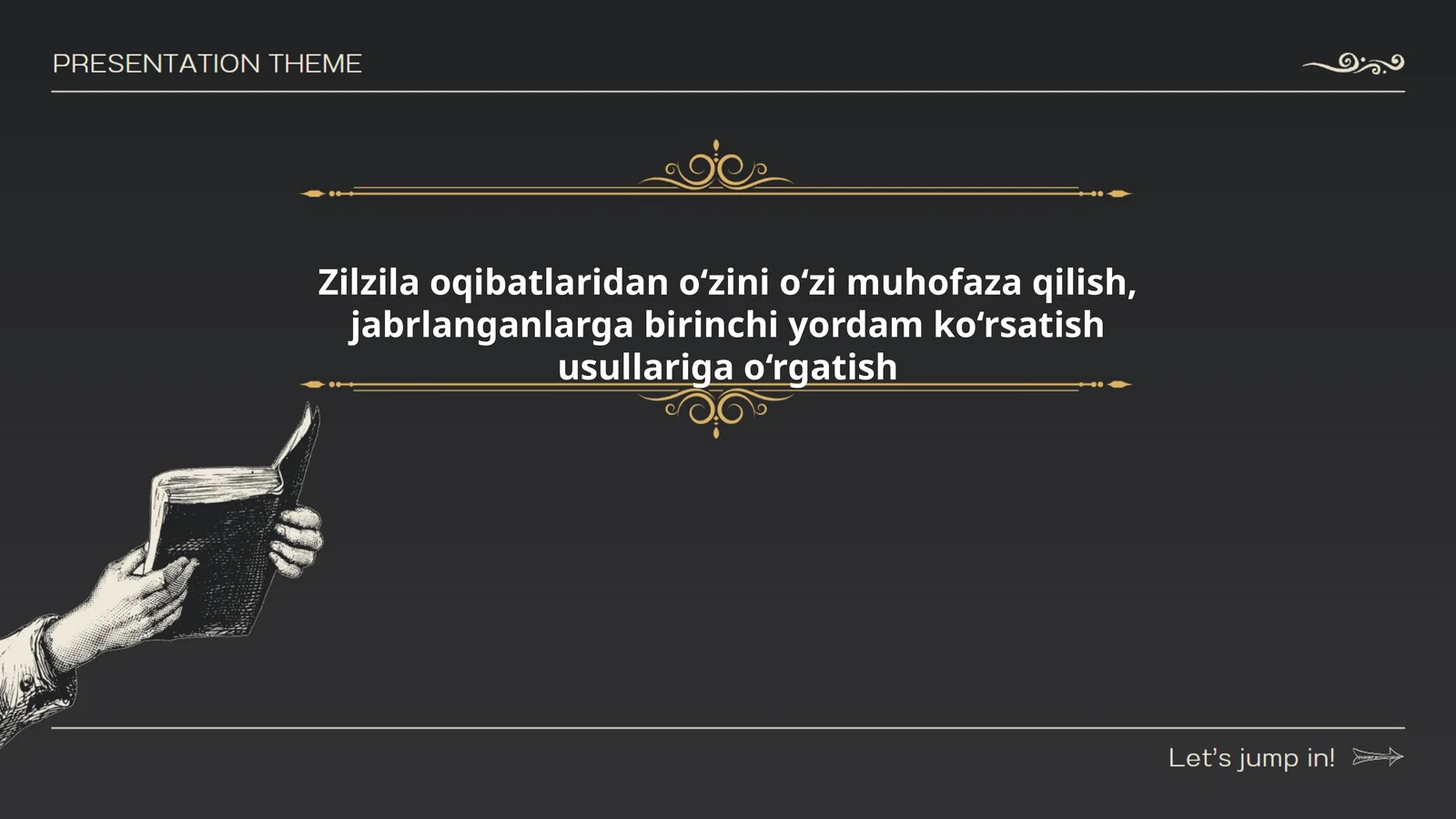 Zilzila oqibatlaridan o‘zini o‘zi muhofaza qilish, jabrlanganlarga birinchi yordam ko‘rsatish usullariga o‘rgatish