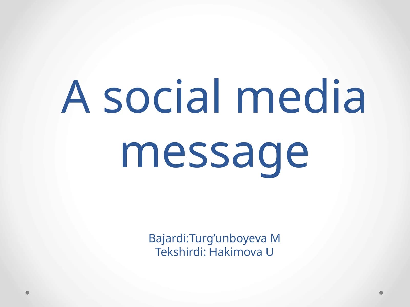 A social media message