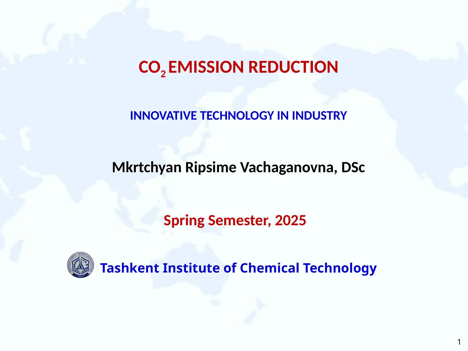 CO2EMISSION REDUCTION INNOVATIVE TECHNOLOGY IN INDUSTRY