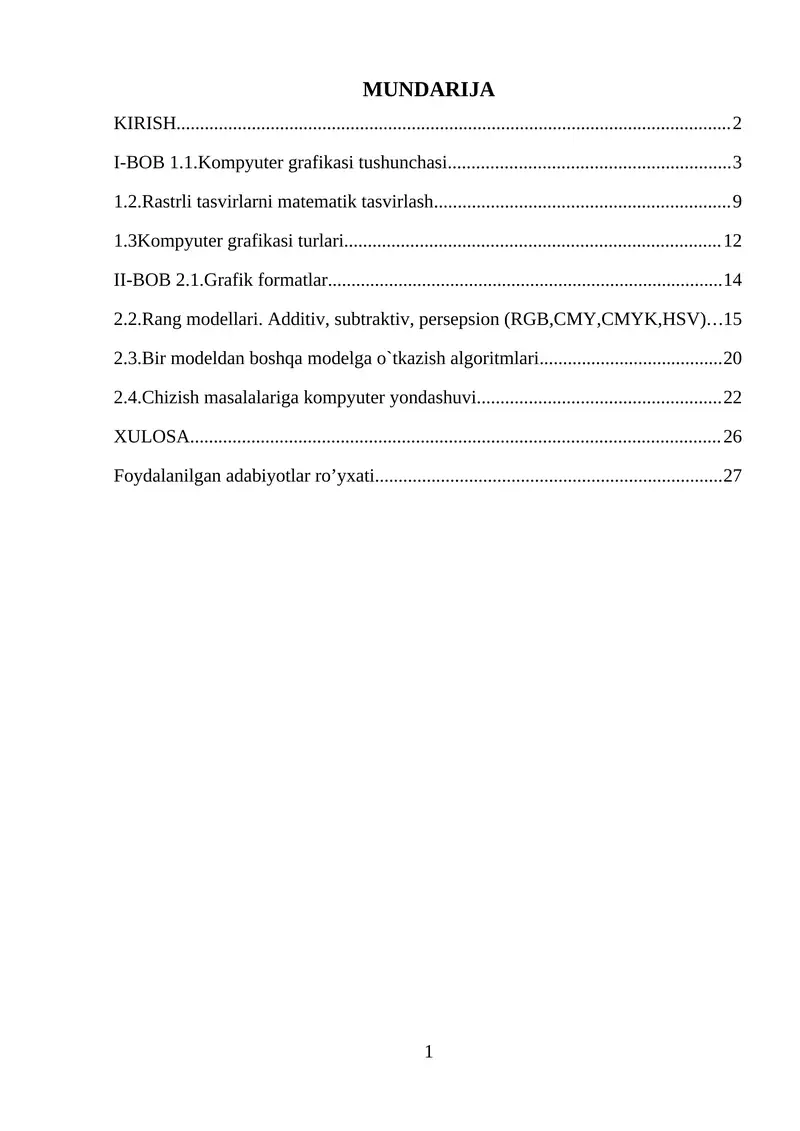 Tasvirlarni kompyuter xotirasiga kiritish va saqlashning asosiy prinsiplari