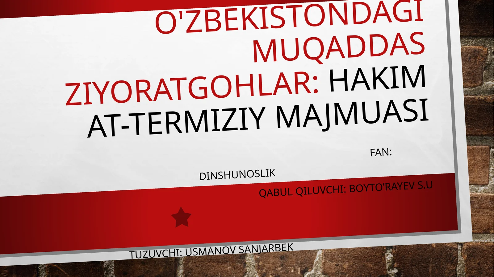 O'zbekistondagi muqaddas ziyoratgohlar:Hakim at-Termiziy majmuasi