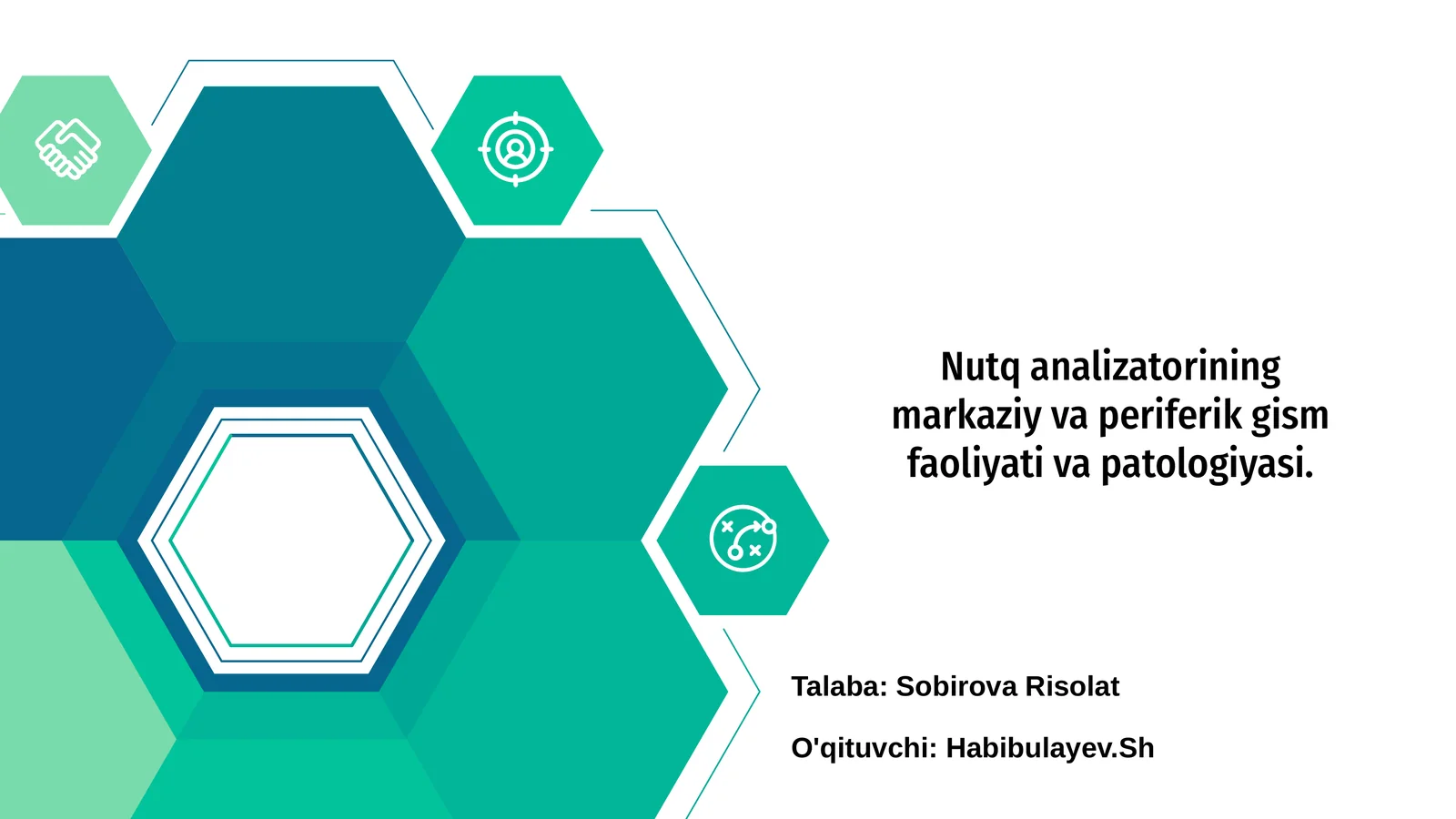 Nutq analizatorining markaziy va periferik gism faoliyati va patologiyasi