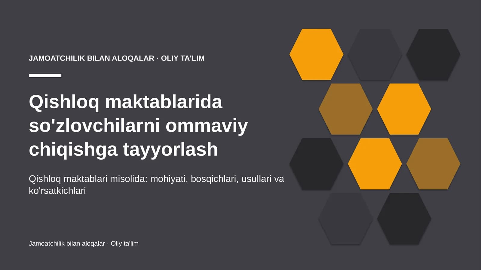 Qishloq maktablarida so'zlovchilarni ommaviy chiqishga tayyorlash