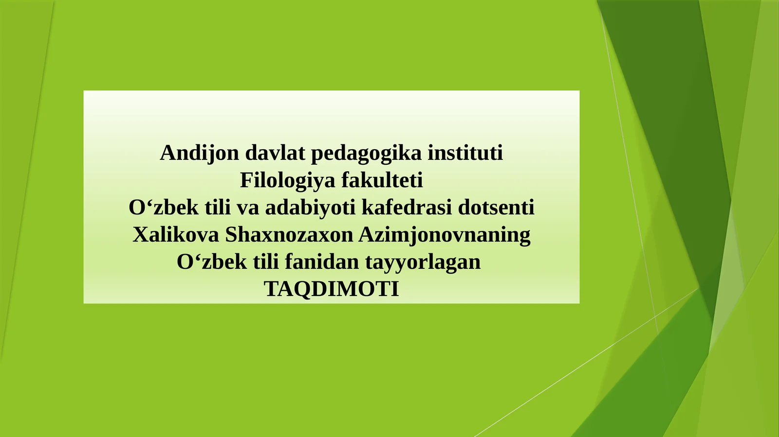 TAQDIMOTI