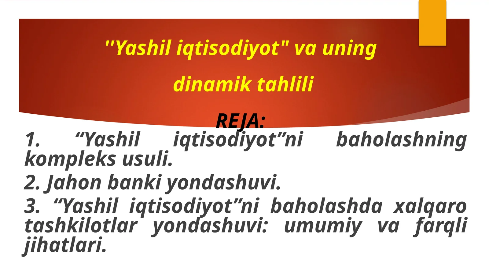 Yashiliqtisodiyot