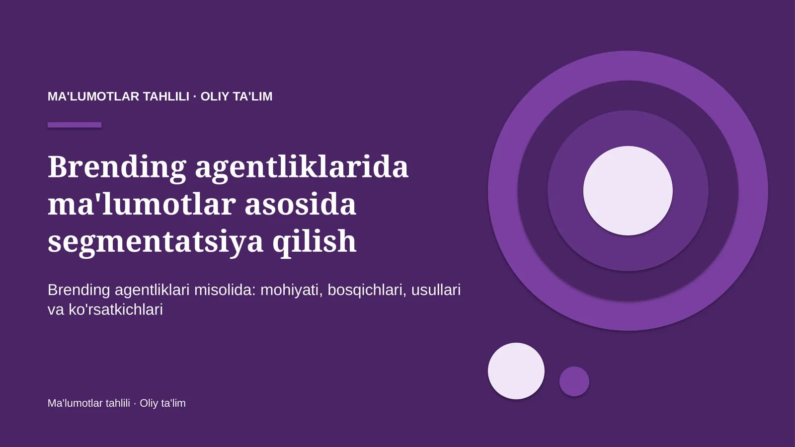 Ma'lumotlar asosida segmentatsiya: mohiyati