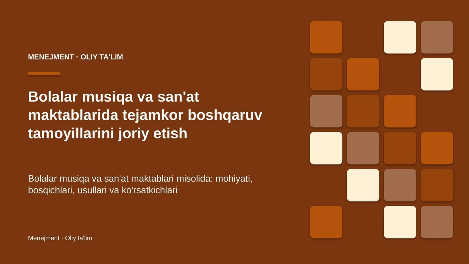 MENEJMENT · OLIY TA'LIM