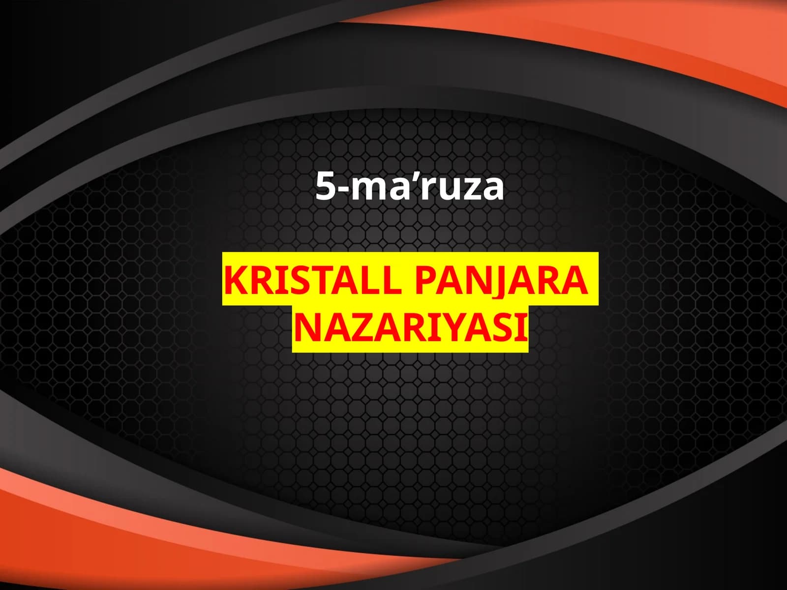Kristall panjara  nazariyasi