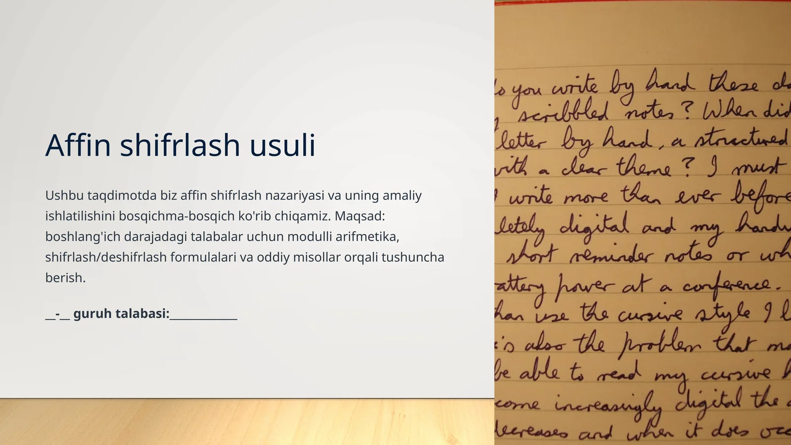 Affin shiftlash usuli