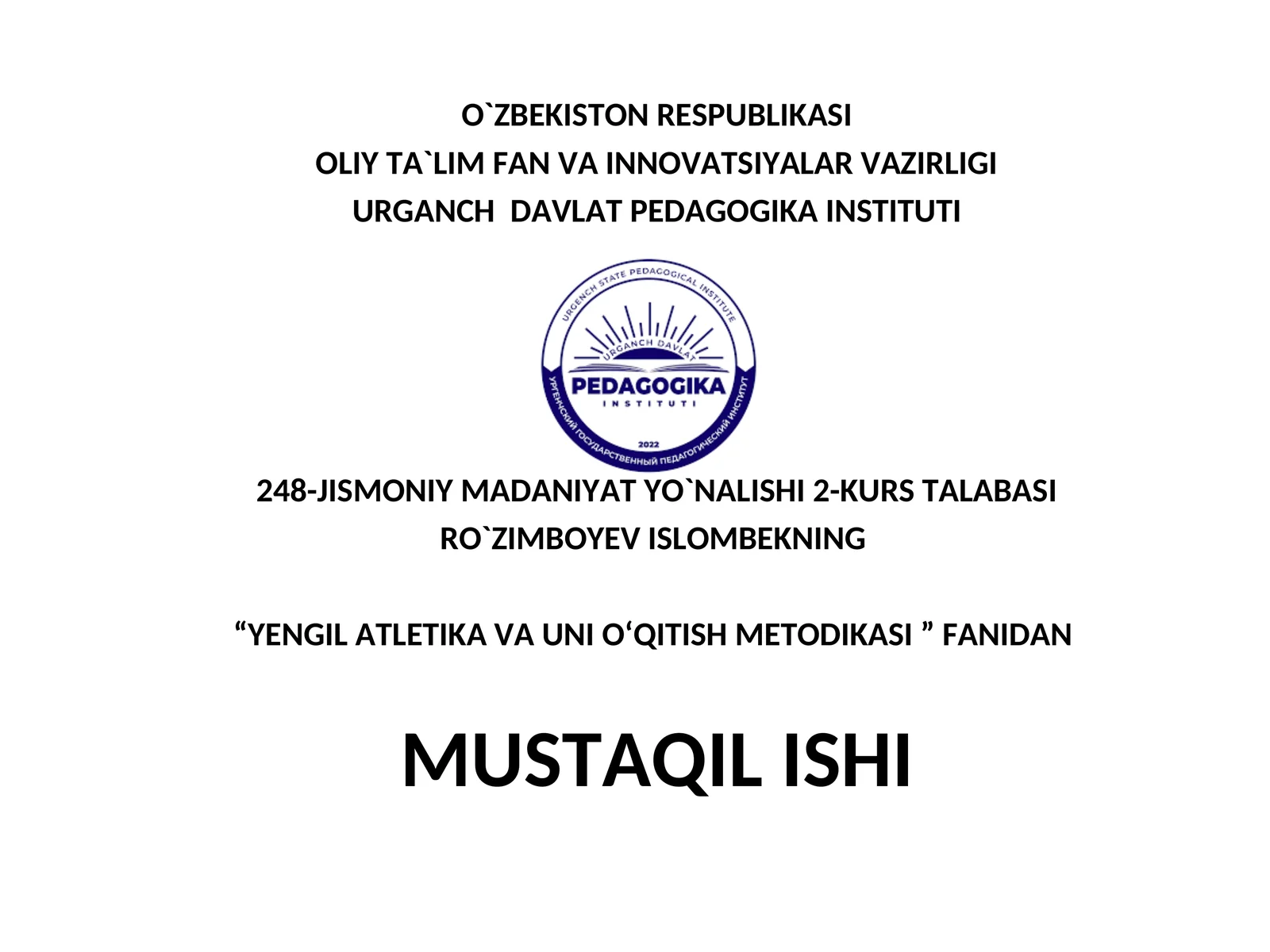 Qisqa masofaga yugurish texnikasi