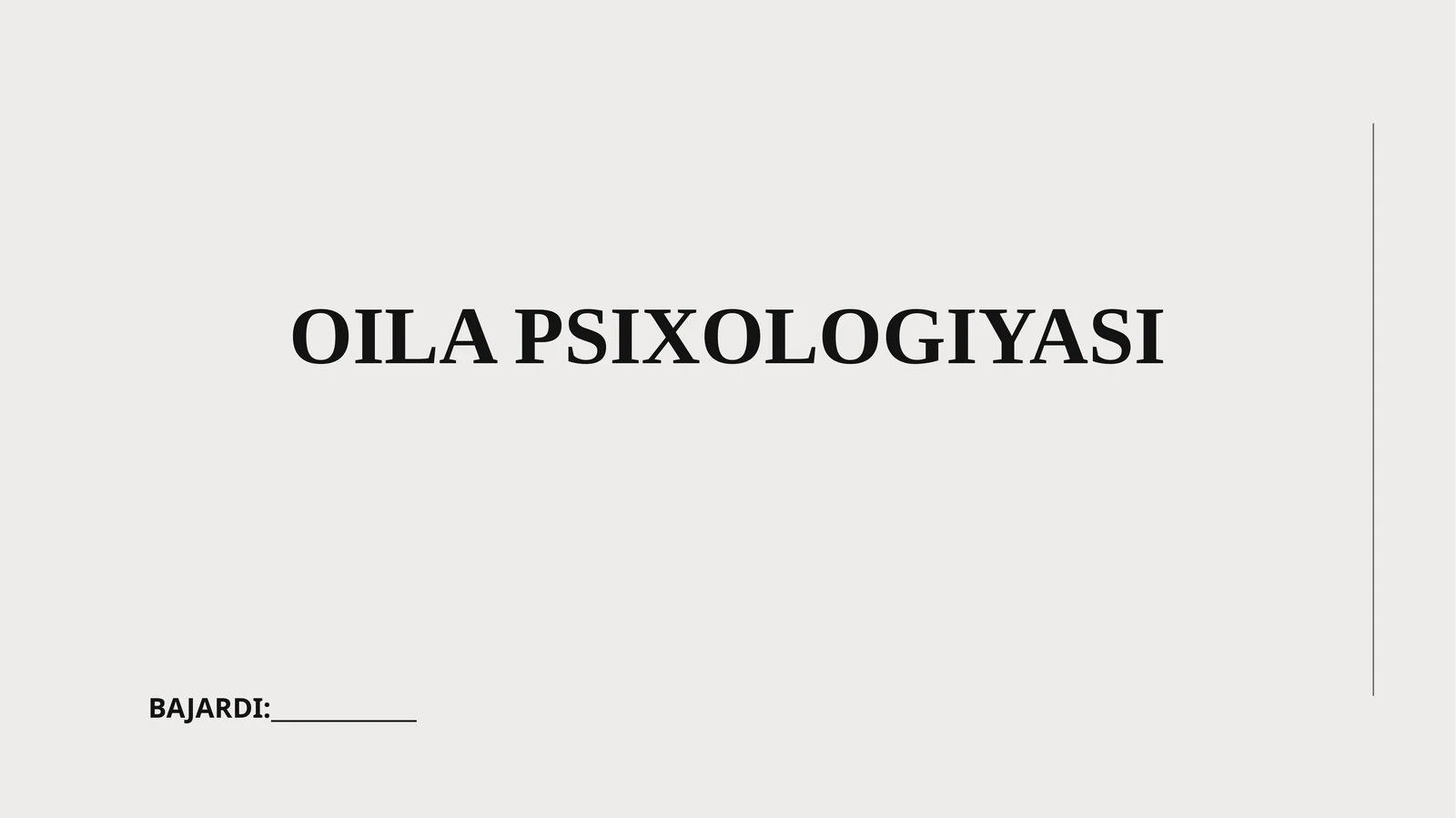 OILA PSIXOLOGIYASI