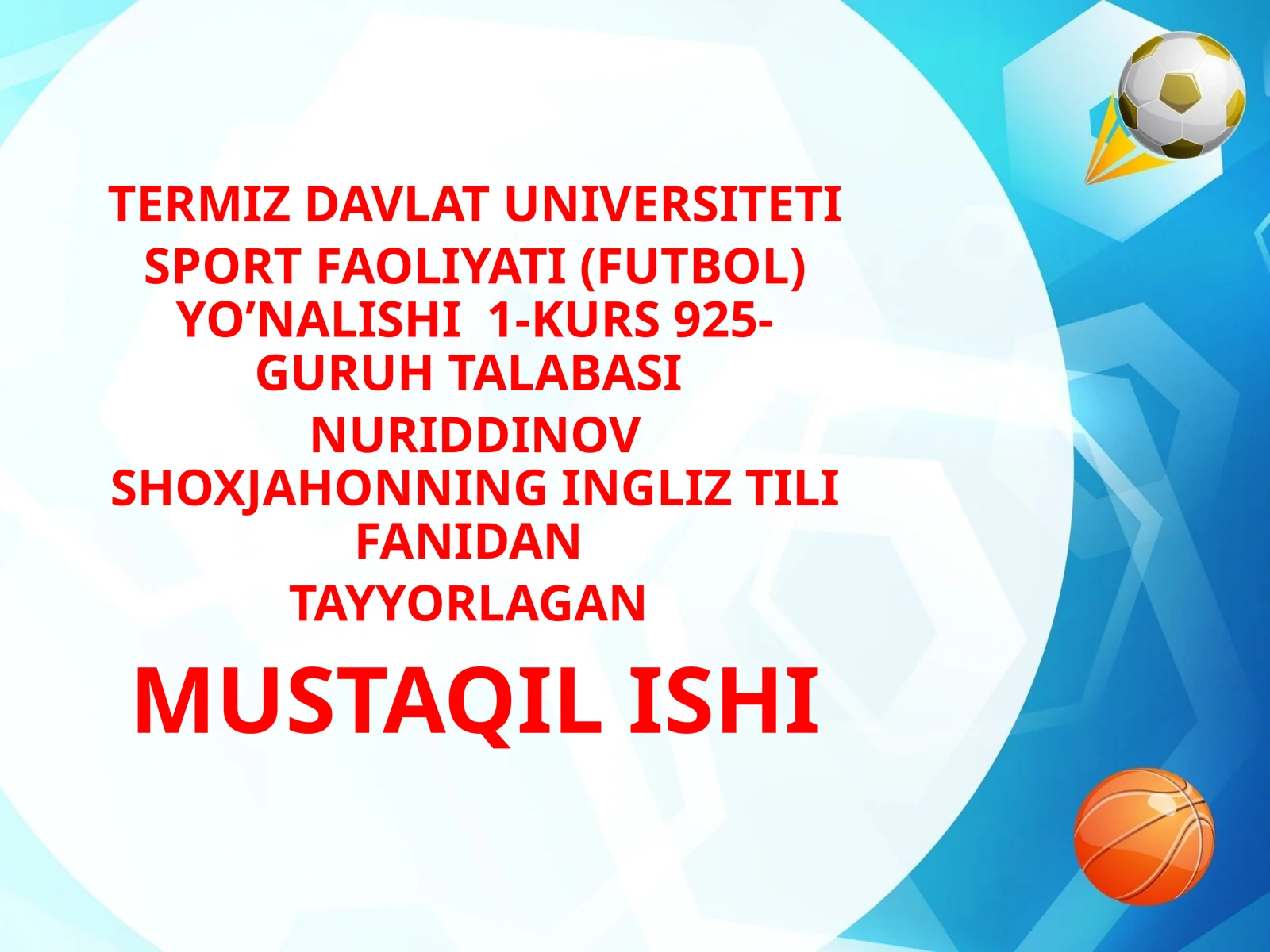 NURIDDINOV SHOXJAHONNING INGLIZ TILI FANIDAN