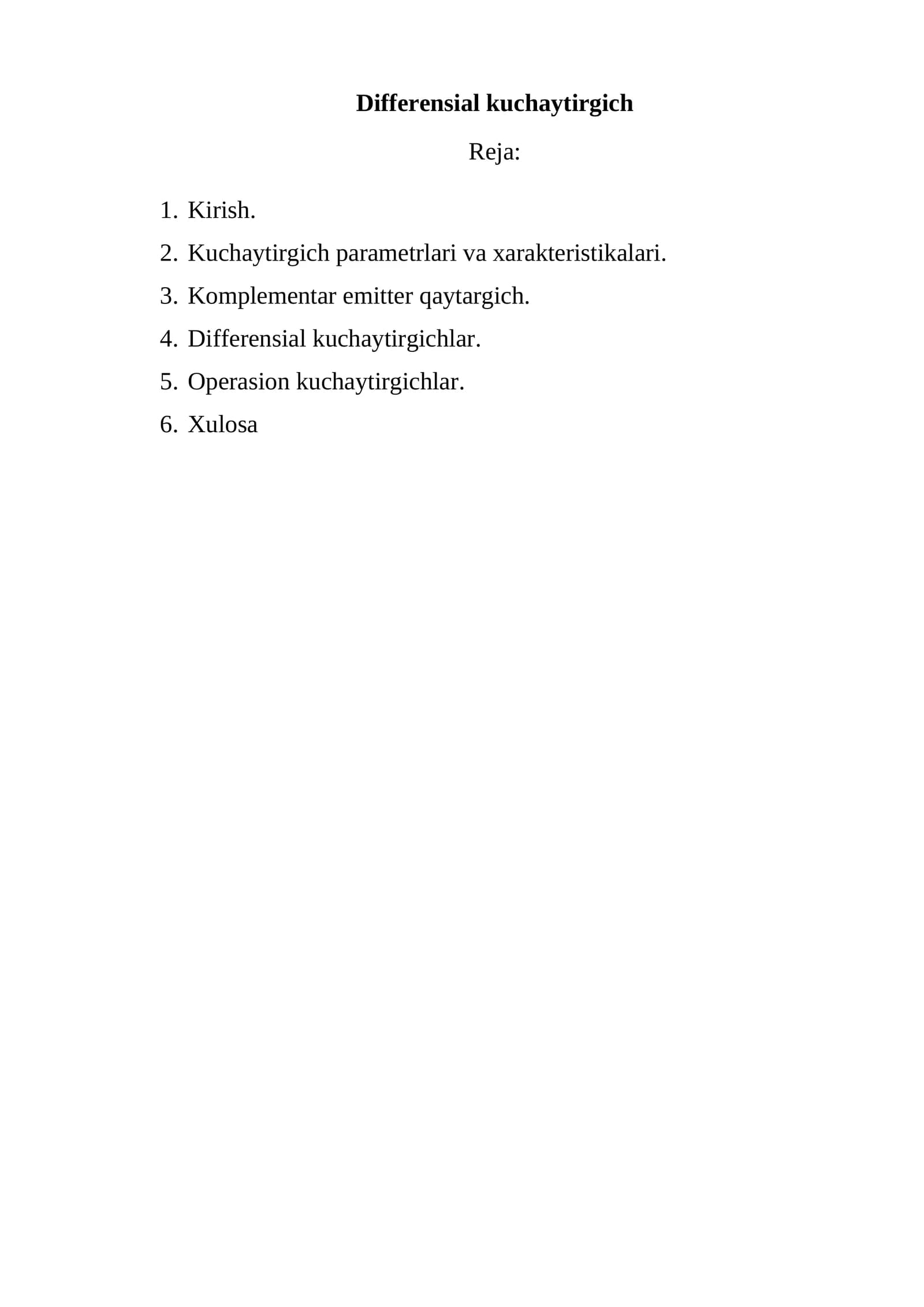 Differensial kuchaytirgich. #Elektronika_va_sxemalar