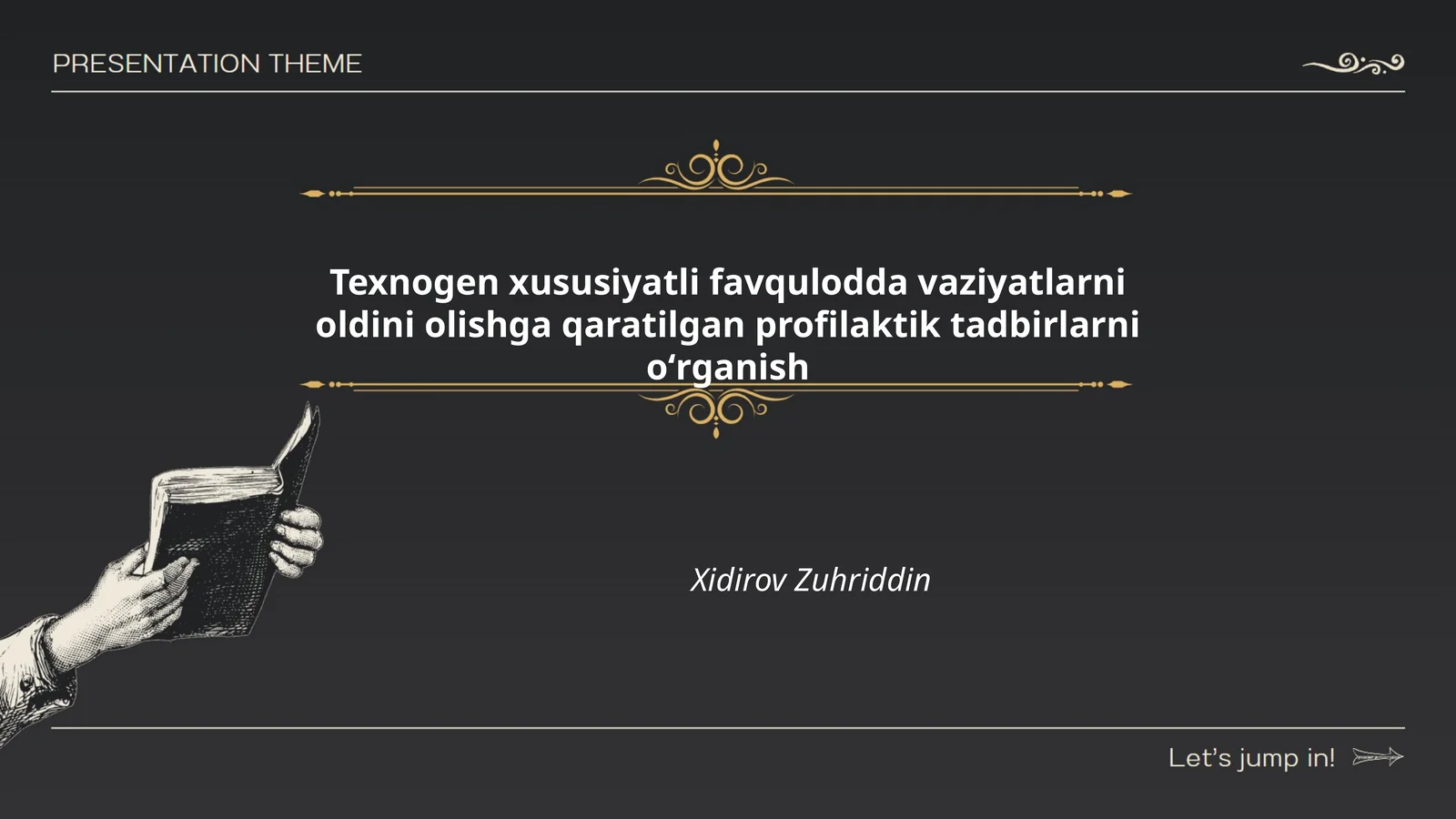 Texnogen xususiyatli favqulodda vaziyatlarni oldini olishga qaratilgan profilaktik tadbirlarni oʻrganish