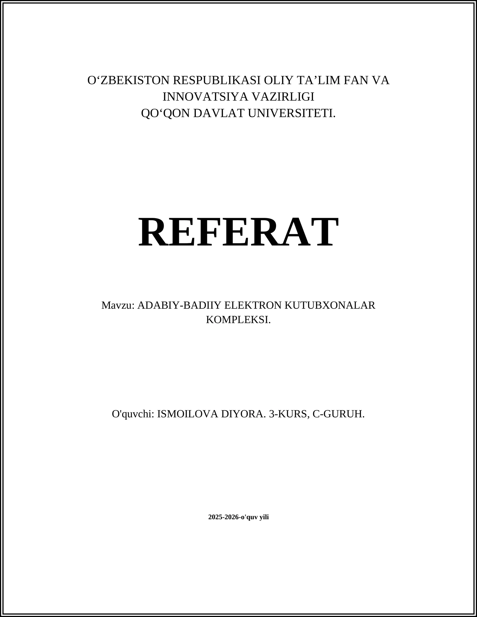 ADABIY-BADIIY ELEKTRON KUTUBXONALAR KOMPLEKSI