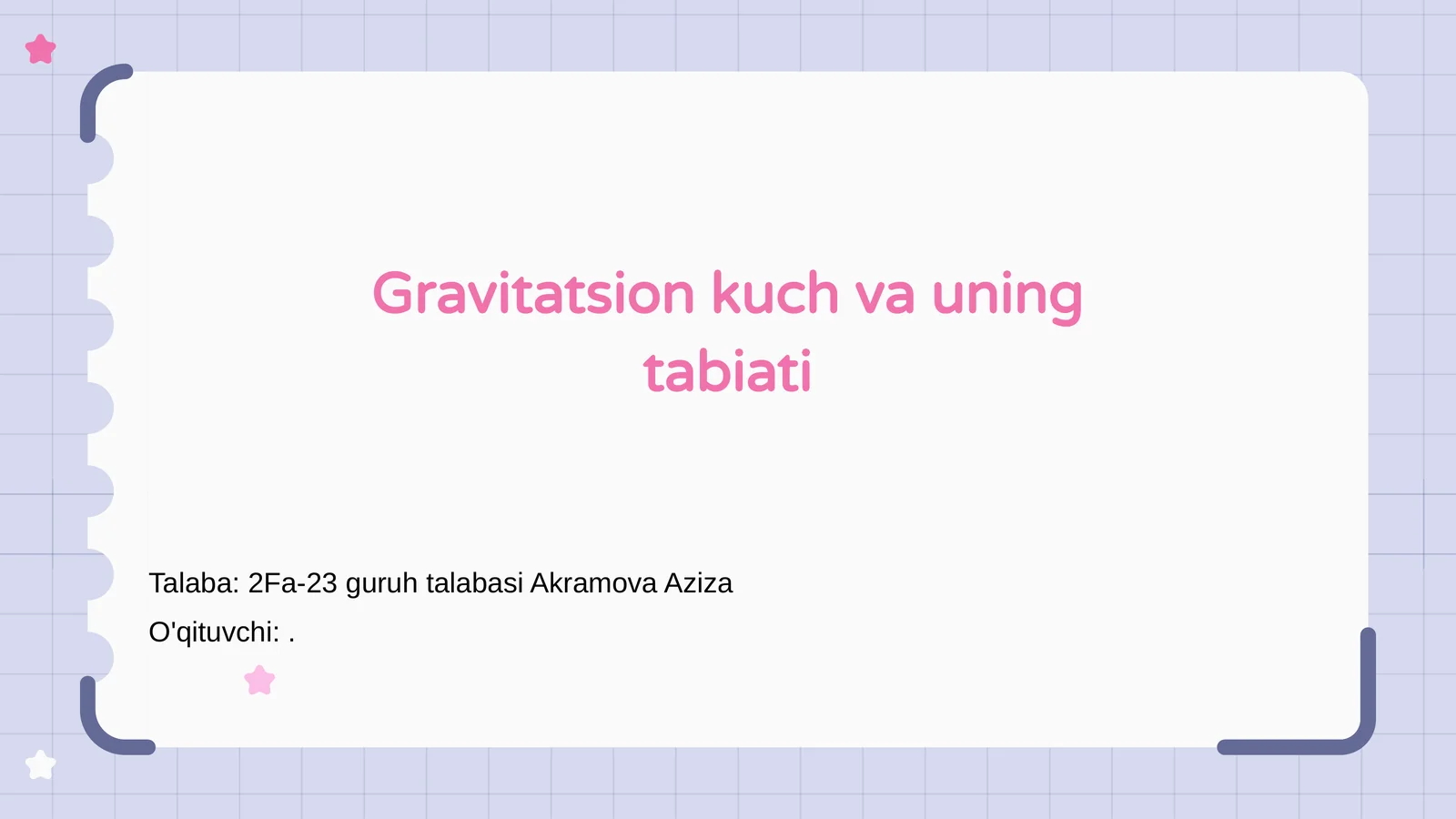 Gravitatsion kuch va uning tabiati