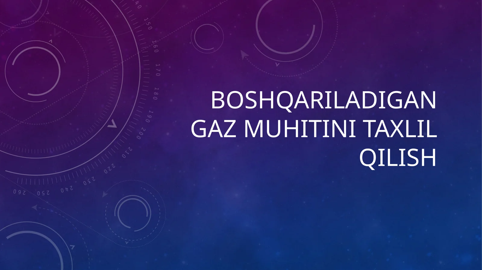 boshqariladigan gaz muhitini taxlil qilish