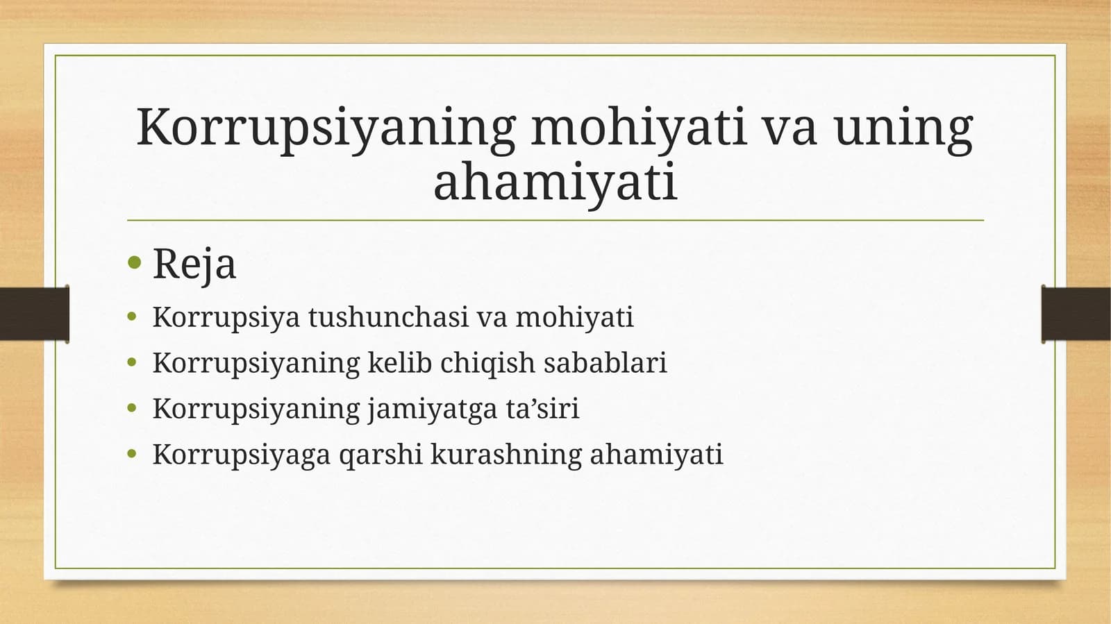 Korrupsiyaningmohiyativauningahamiyati